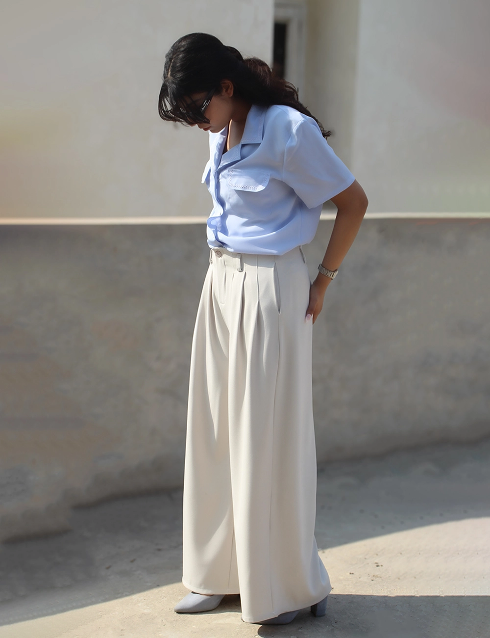 Crème Drape Pant alternate view