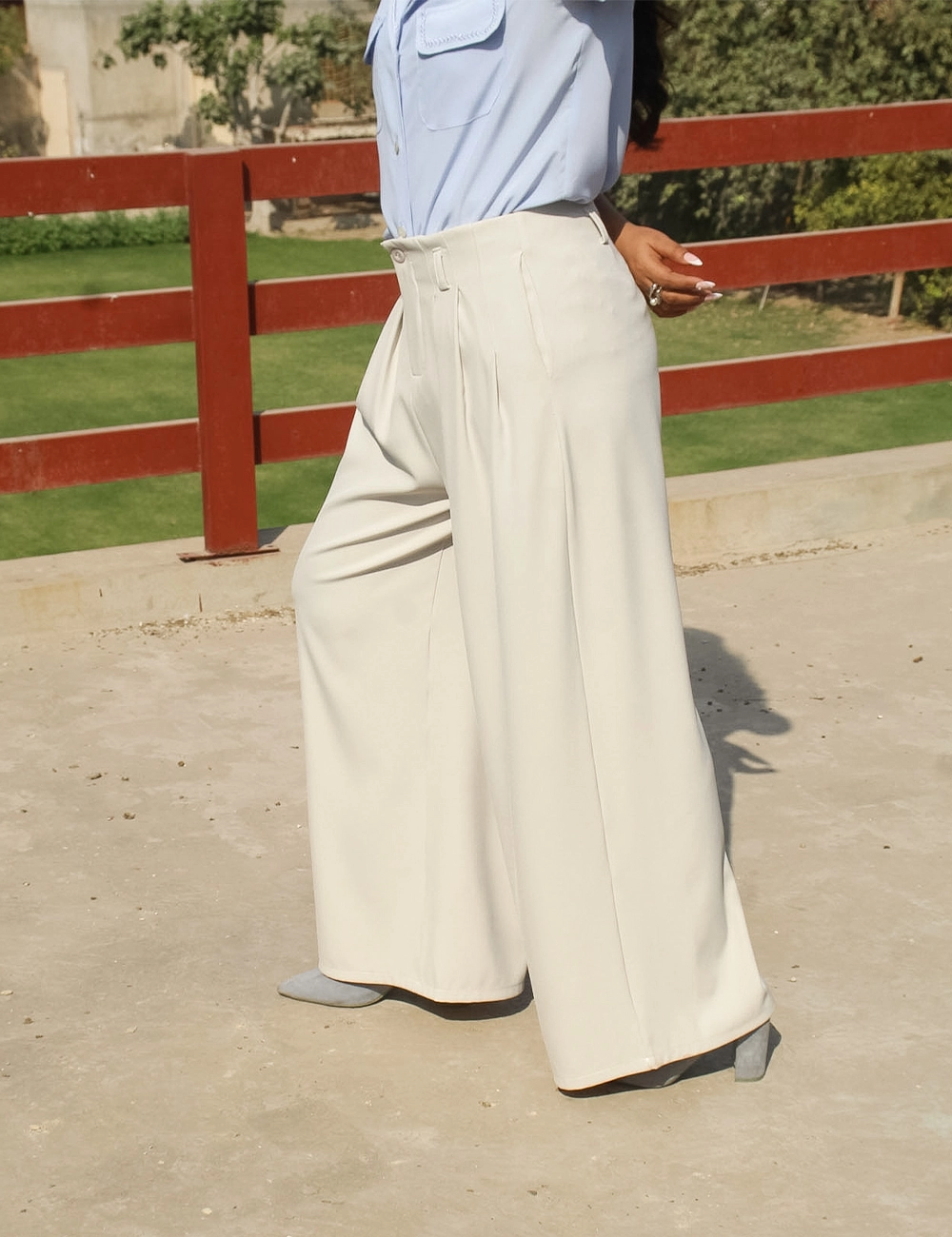 Crème Drape Pant — View 4