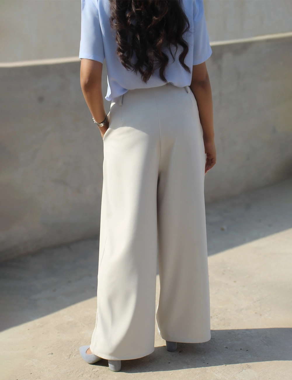 Crème Drape Pant — View 6