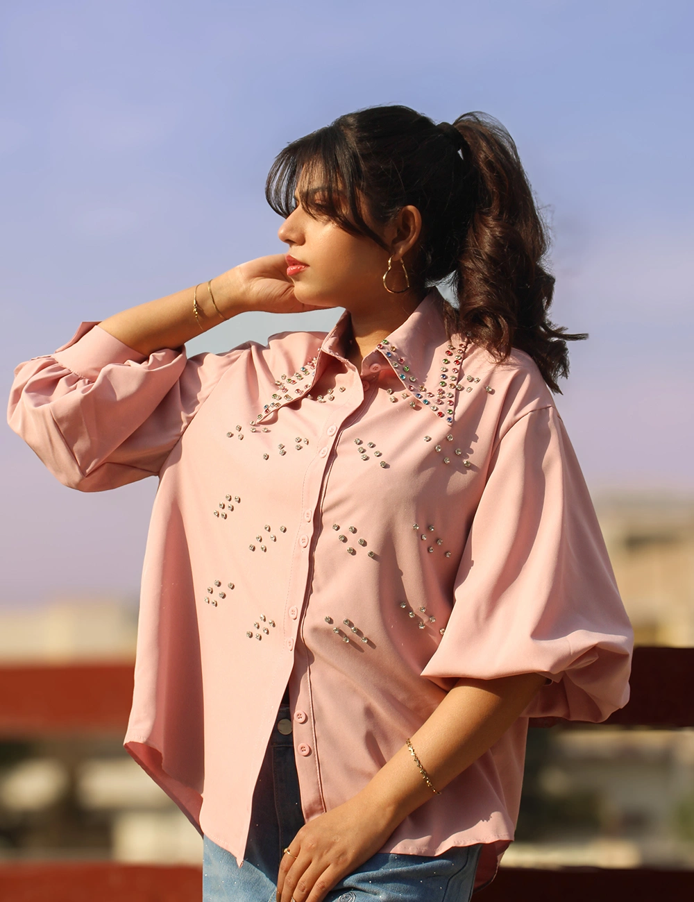 Crystal Lantern Shirt — Pink Petal