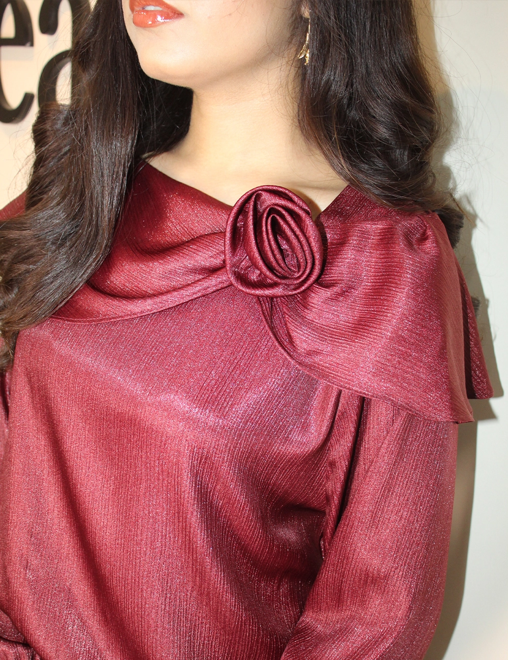 Roselle Silk Blouse — Rouge Éternel alternate view